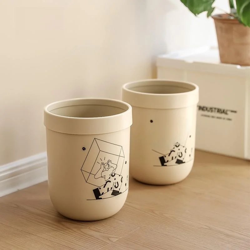 

Modern Minimalist Luxury Trash Can Household 2024 New Model for Living Room Bathroom Kitchen Toilet High End Simple Design