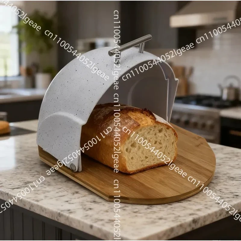 Stainless Steel Bread Box Storage Box Flip Fresh-keeping Box Snack Kitchen