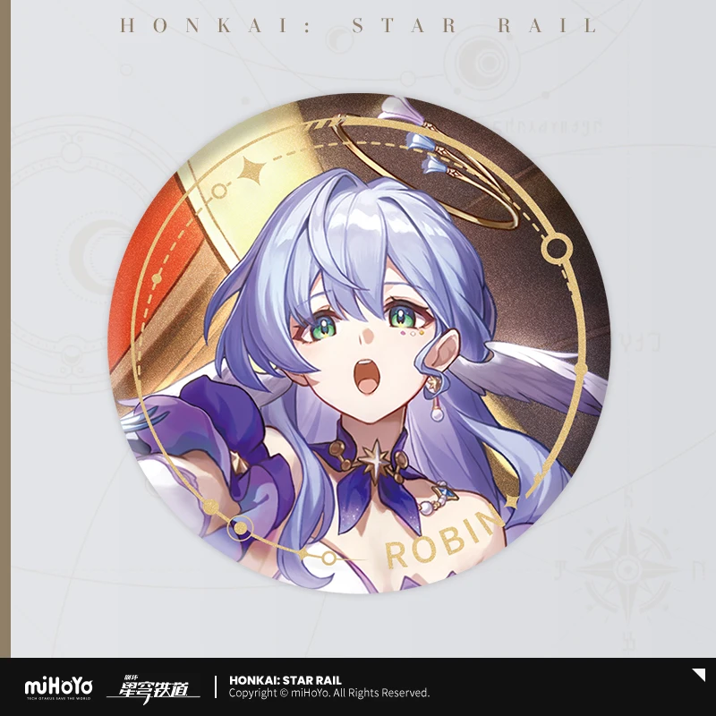 2024 Anime Honkai: Star Rail Vertical Drawing Series Tinplate Badge Harmony Asta Bronya Tingyun Yukong Hanya Brooch Button Gift