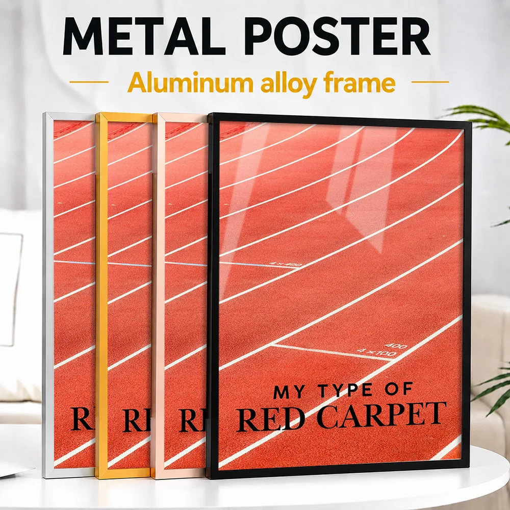 My Type Of Red Carpet Framed Aluminum Metal Poster Personalized Minimalist Design Wall Art For Training Studio And Home Office
