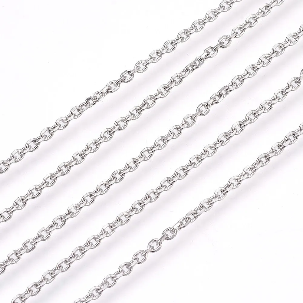 

10m 2mm Tarnish Resistant 304 Stainless Steel Cable Chains Chains for Making DIY Jewelry Necklace Bracelet Craft Supplies