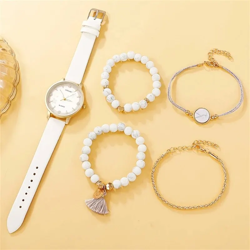 Роскошный женский браслет, кварцевые часы для женщин, кожаные часы, женские спортивные часы, белый циферблат, наручные часы, часы Relogio