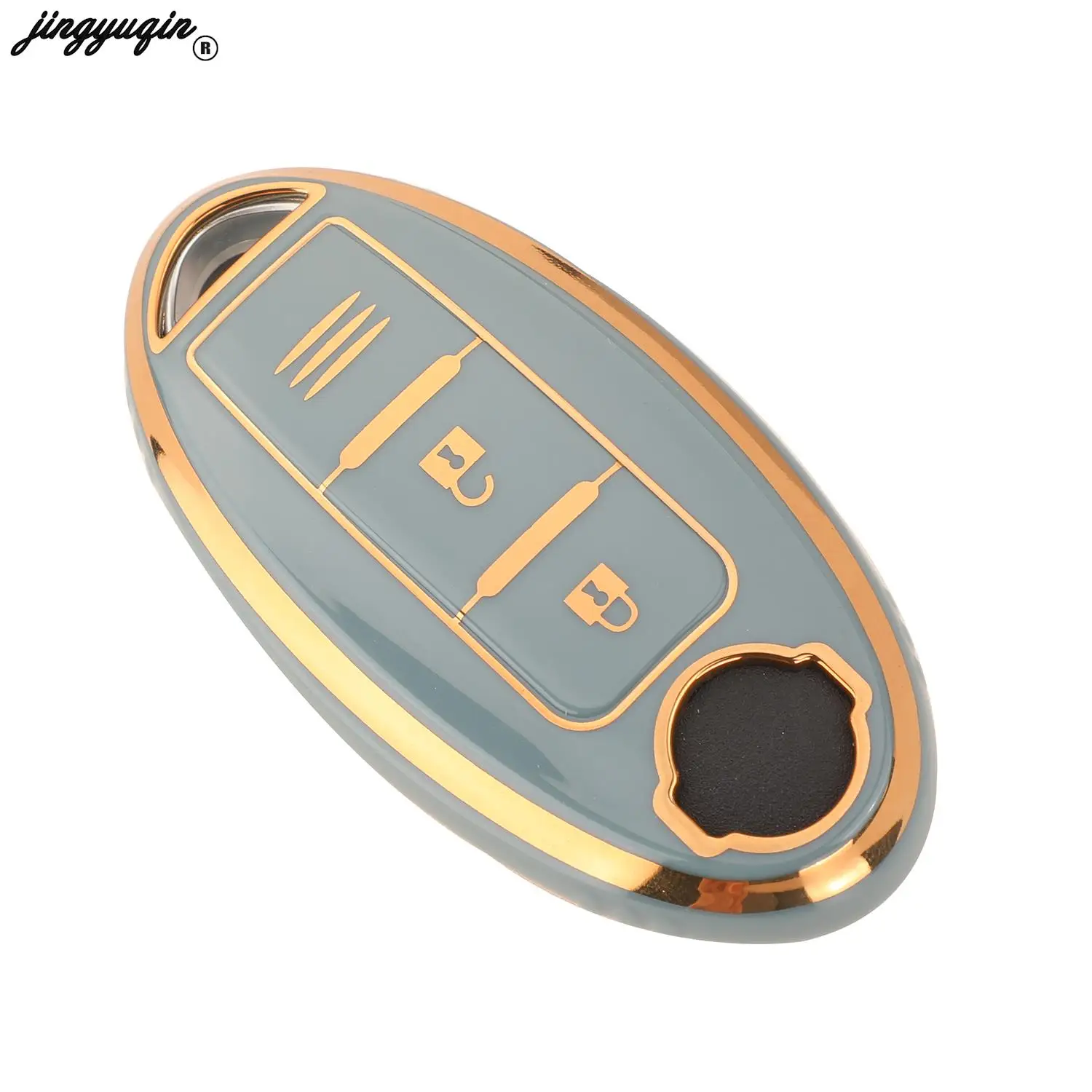 Jingyuqin for NISSAN Tiida Qashqai X-TRAIL Terra18 370Z MARCH 15 High-end models Accessories 3Buttons Car Key Case Cover Shell