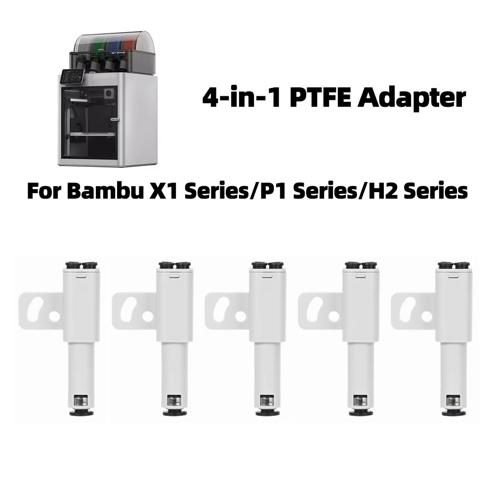 

For Bambu Lab 3D X1 X1C P1S P1P H2D printer Part 4-in-1 PTFE Adapter material pipe expansion port AMS connect 4 feeding modules