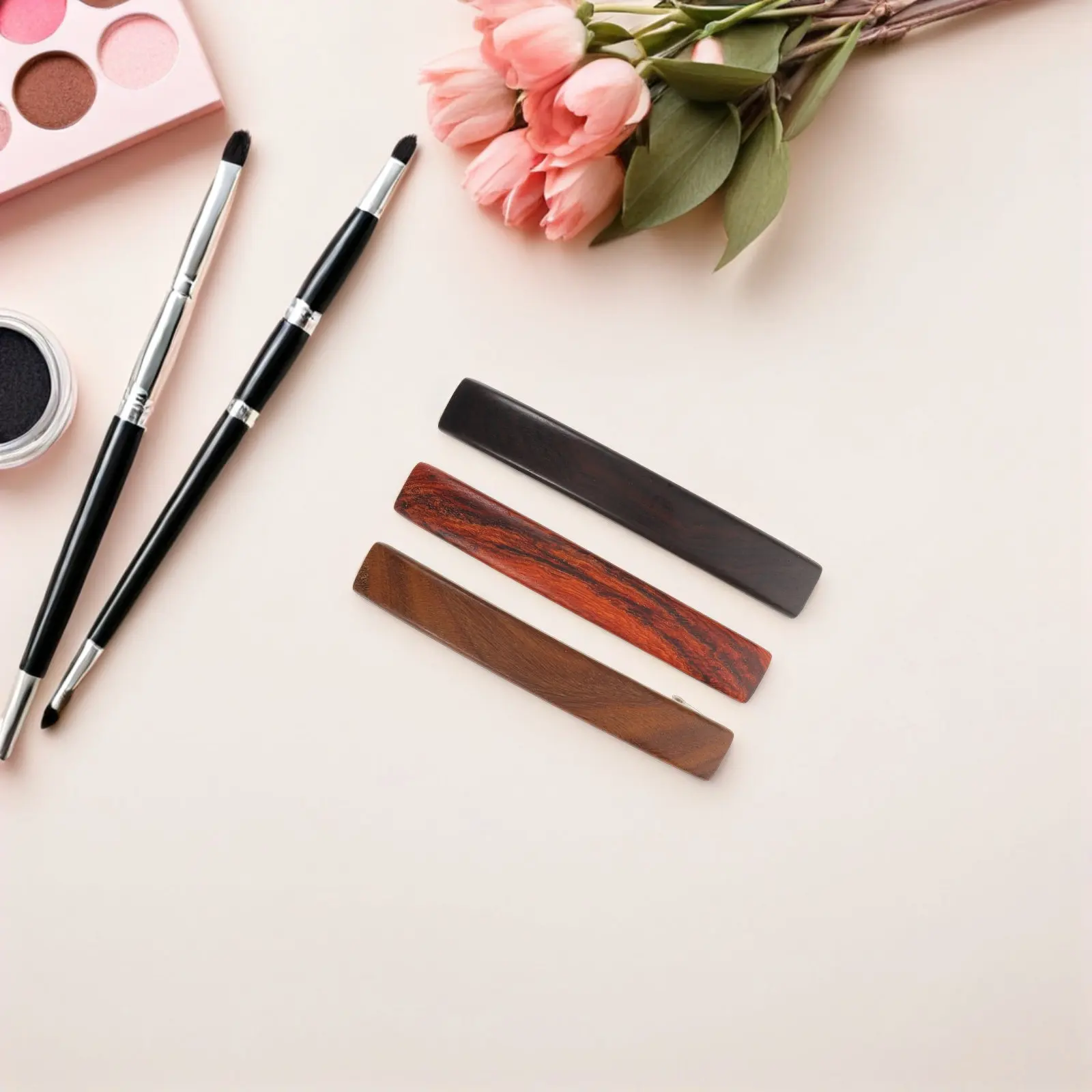 

Набор из 3 минималистичных заколок для волос из сандалового дерева, винтажные деревянные заколки-зажимы, легкие держатели для хвоста, аксессуары для волос для женщин