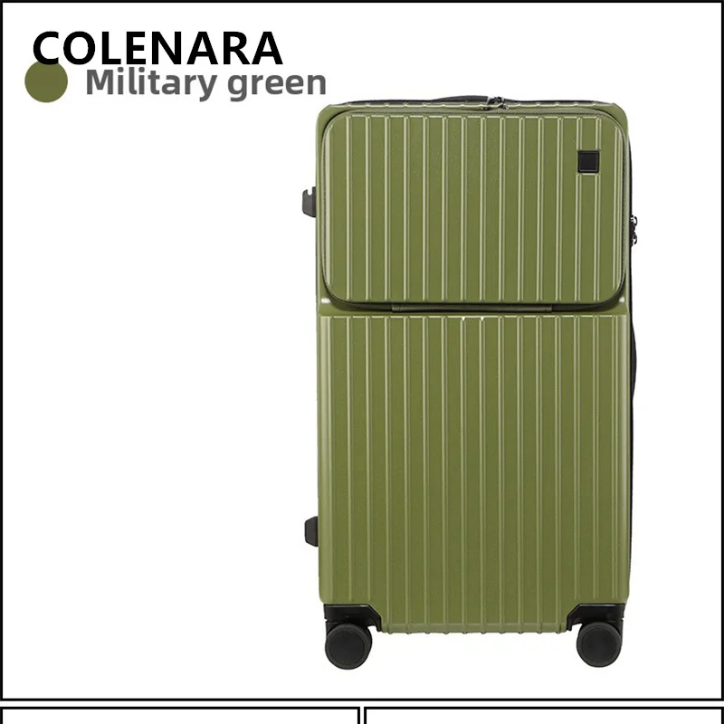 COLENARA Travel Suitcase Front Opening Laptop Boarding Case USB Charging Trolley Case 20