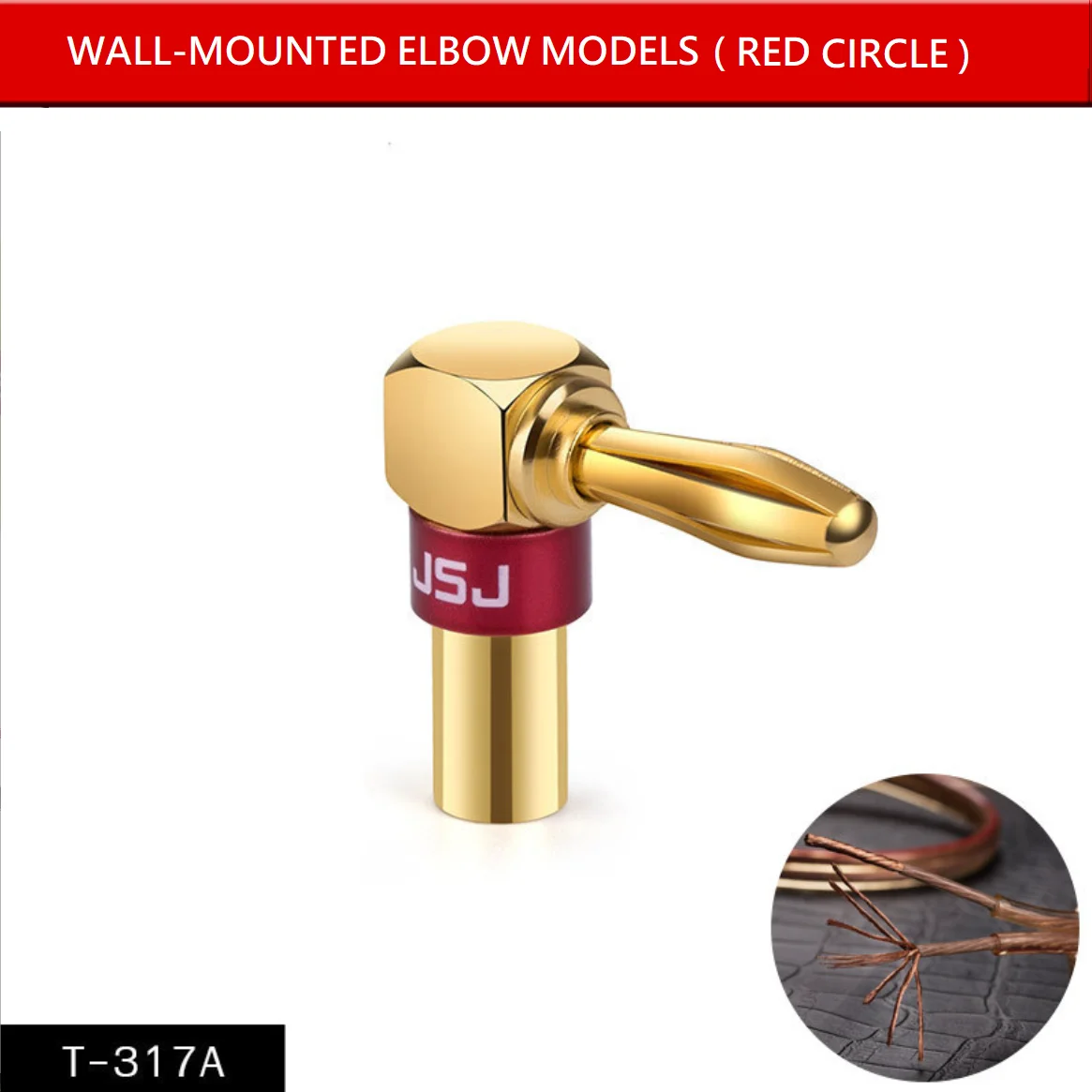 

Pure Copper Wall-Mounted Connector Speaker Microphone Audio Cable Special Plug Elbow for Home Theater And Sound System