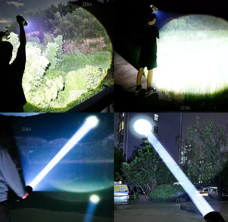 1000000LM Ultra-High Powerful Flashlight Battery Display RechargeableTactical Torch Ignitable Hand Lamp Outdoor Camping Lantern