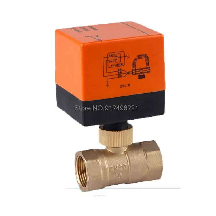 

1/2" 3/4" 1" 2" Motorized Ball Valve 220V 12V 24V Electric Ball Valve DN15 DN20 DN25 DN32 Air-conditioning Fan Coil Solar Energy