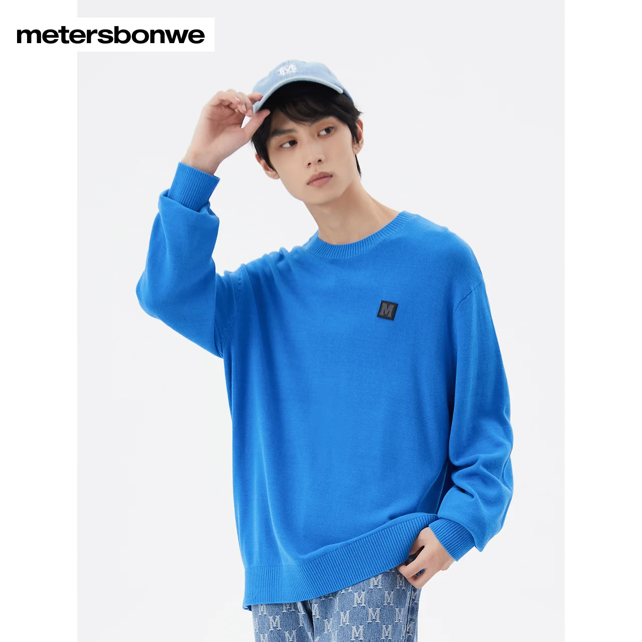 

Metersbonwe-Men's Crewneck Long Sleeve Sweater Jumper Basic Multi-Color Simple Fashionable Tops Autumn