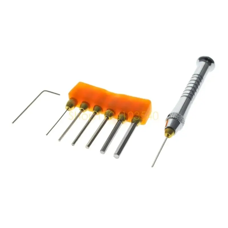 

02DC 7Pcs Set Alloy Steel Hexagonal Wrench Hexagonal Screwdriver for Hand Repair Tool with Multiple Size from 0.7mm to 3mm