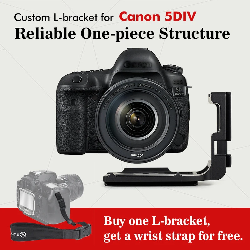 SUNWAYFOTO PCL-5DIV Custom L Plate Bracket for Canon 5DIV 5D4 5D Mark IV Camera Arca, Really Right Stuff, Benro compatible