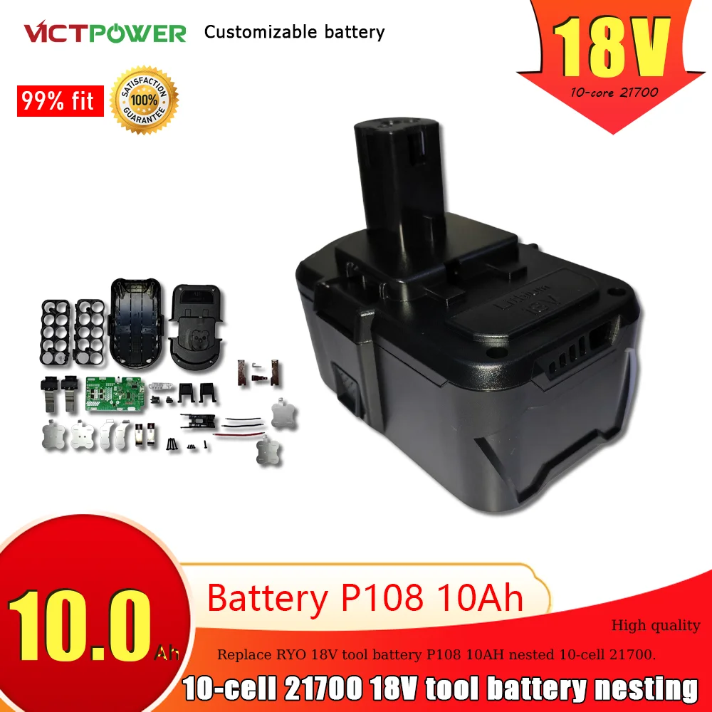 

10*21700 P108B Battery Plastic Case Charging Protection Circuit Board PCB For RYOBI 18V 10Ah P103 BPL-1815/1820G/18151/1820 ONE+