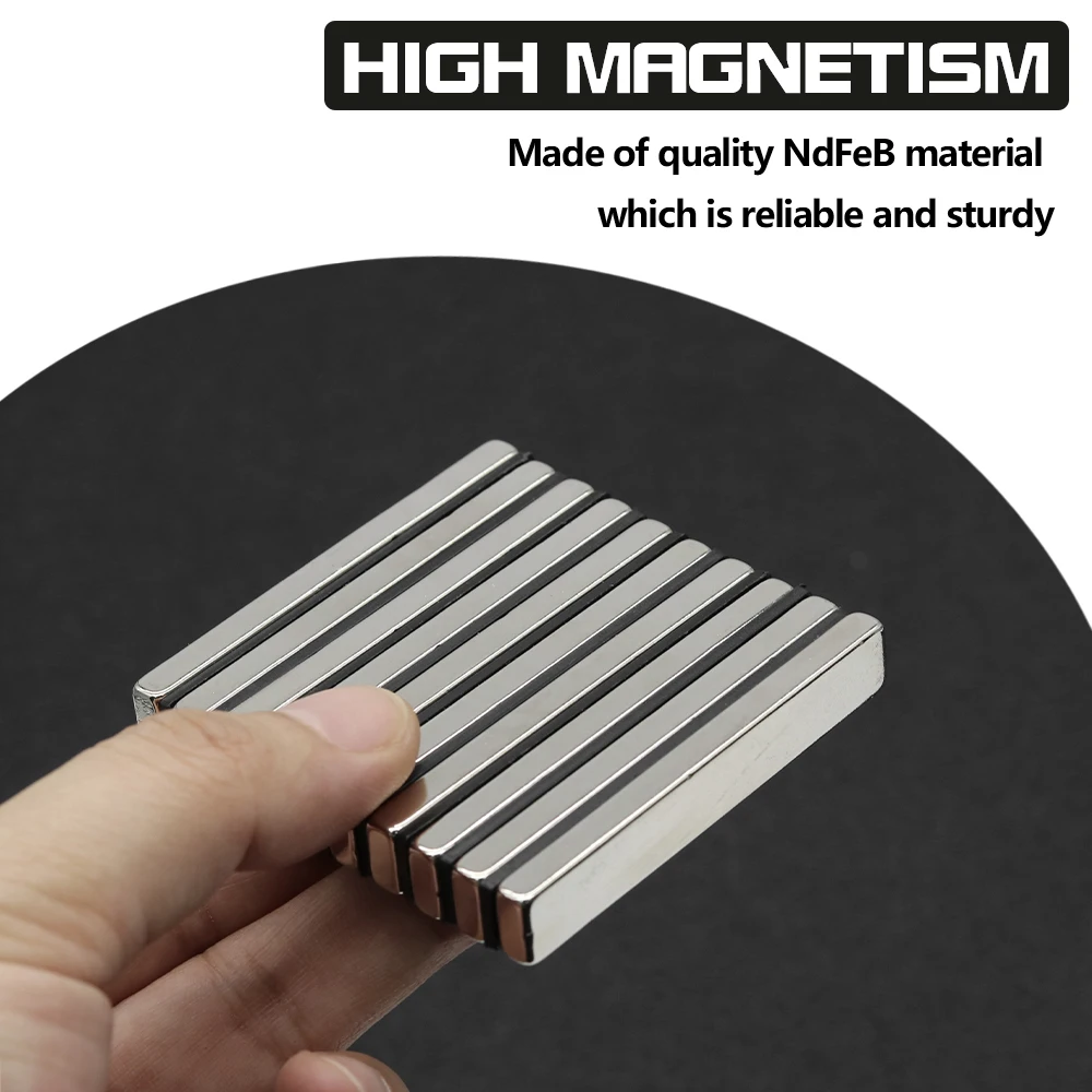 60x10x5mm N35 NdFeB Square Neodymium Magnet Super Strong Permanent Block Powerful Magnetic Refrigerator DIY Craft Multi‑Purpose