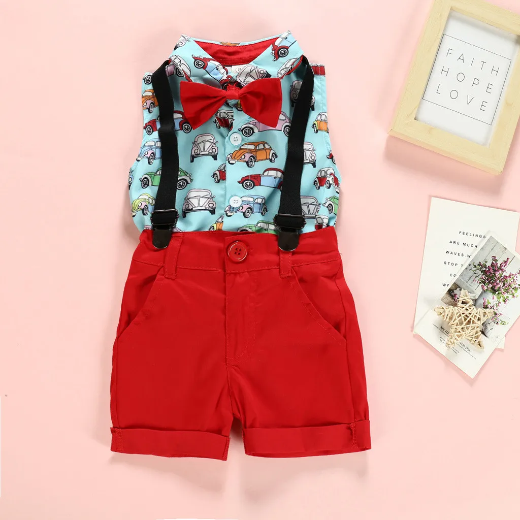

Baby Set Boy Toddler Kids Baby Boys Outfit Clothes Shirt + Shorts Pants Gentleman Party Suit Sweatsuit Set