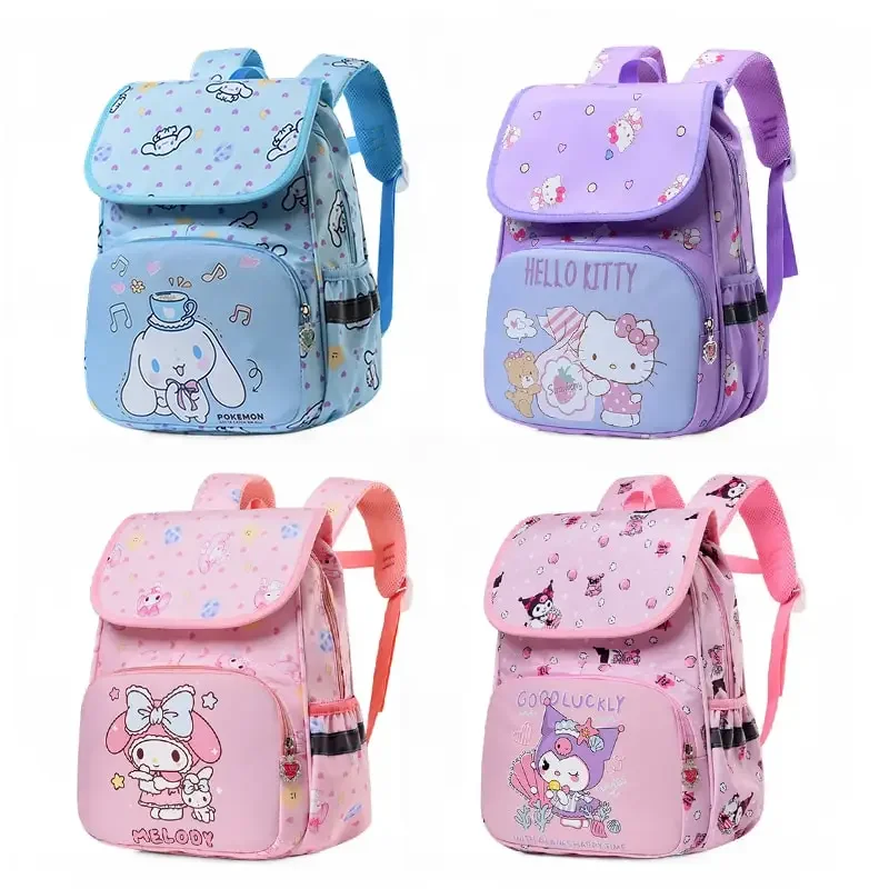 

Sanrioed Anime Hello Kitty Kuromi My Melody Cinnamoroll Large Capacity Backpack Cute Schoolbag Cartoon Shoulder Bag Gift