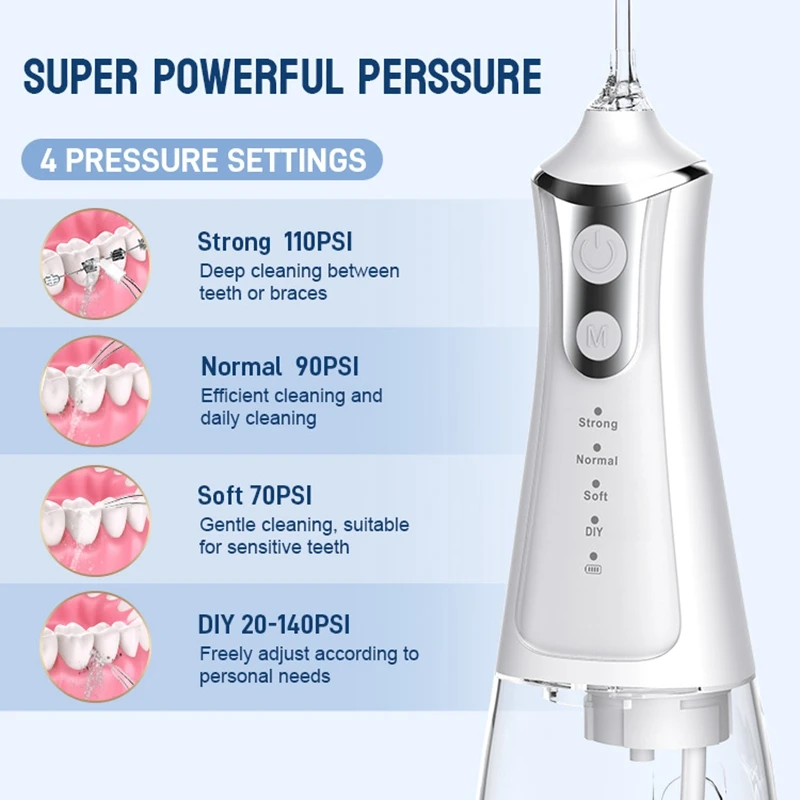 Rechargeable Water Flosser High Frequency Pulse Household Cleaning Oral Portable Teeth Cleaner USB Rechargeable