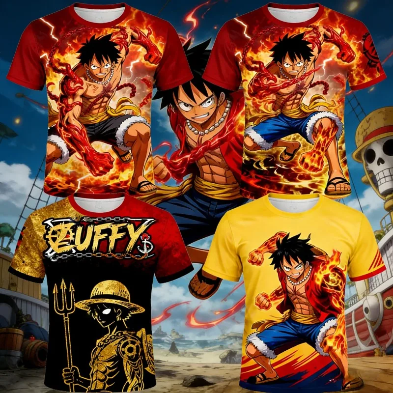 

Футболка-джерси 2026 Summer Anime One Piece Luffy Special Edition для мужчин и детей, спортивная футболка с коротким рукавом, мультяшный принт