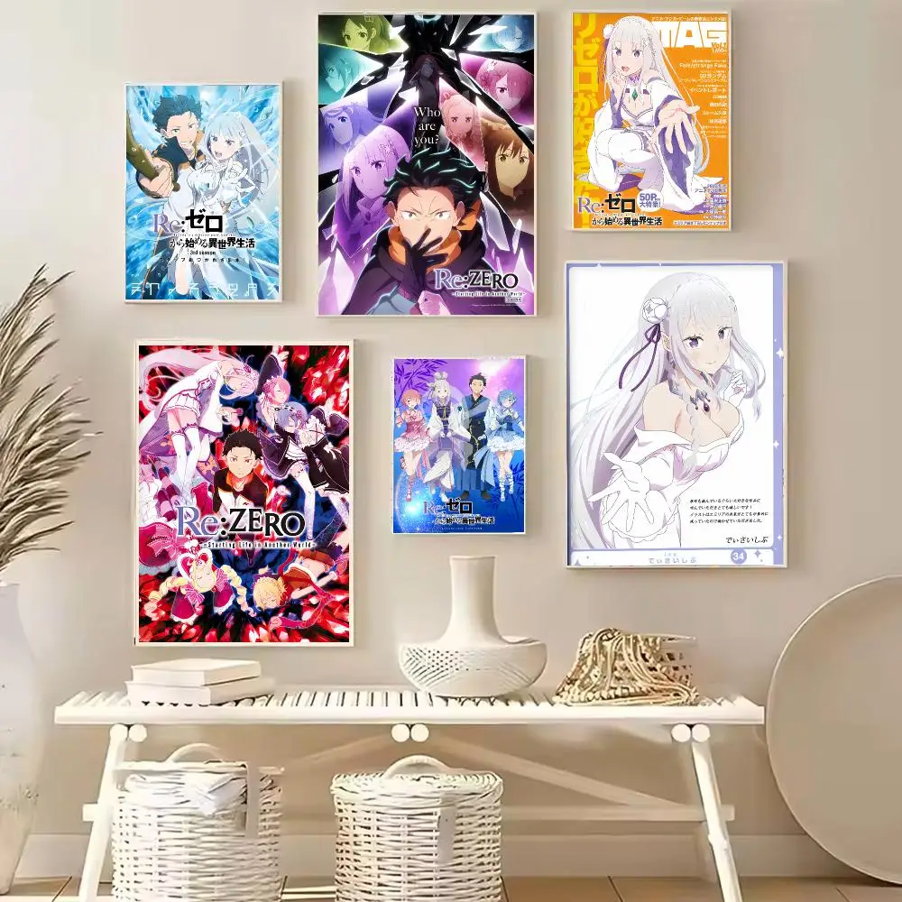 Anime ReZERO -Starting Life in Another World Painting Calligraphy Stylish Canvas Poster Wall Art for Home Decor Gift