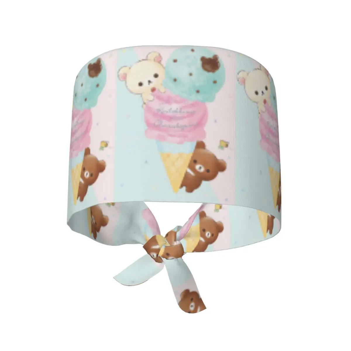 Work Scrubs Hat Cute Bear Rilakkuma Nurse Hat For Unisex Women Holder Long Hair Working Cap Comfortable Custom Medical Cap