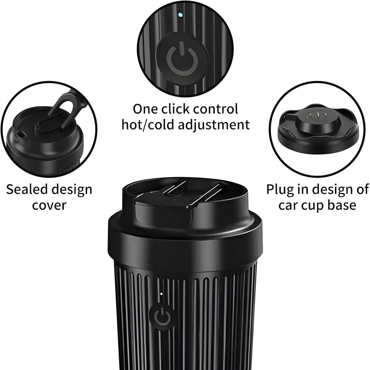 Portabicchieri per Auto con Riscaldamento e Raffreddamento, Riscaldatore e Refrigeratore Intelligente per Caffè, Bevande e Latte