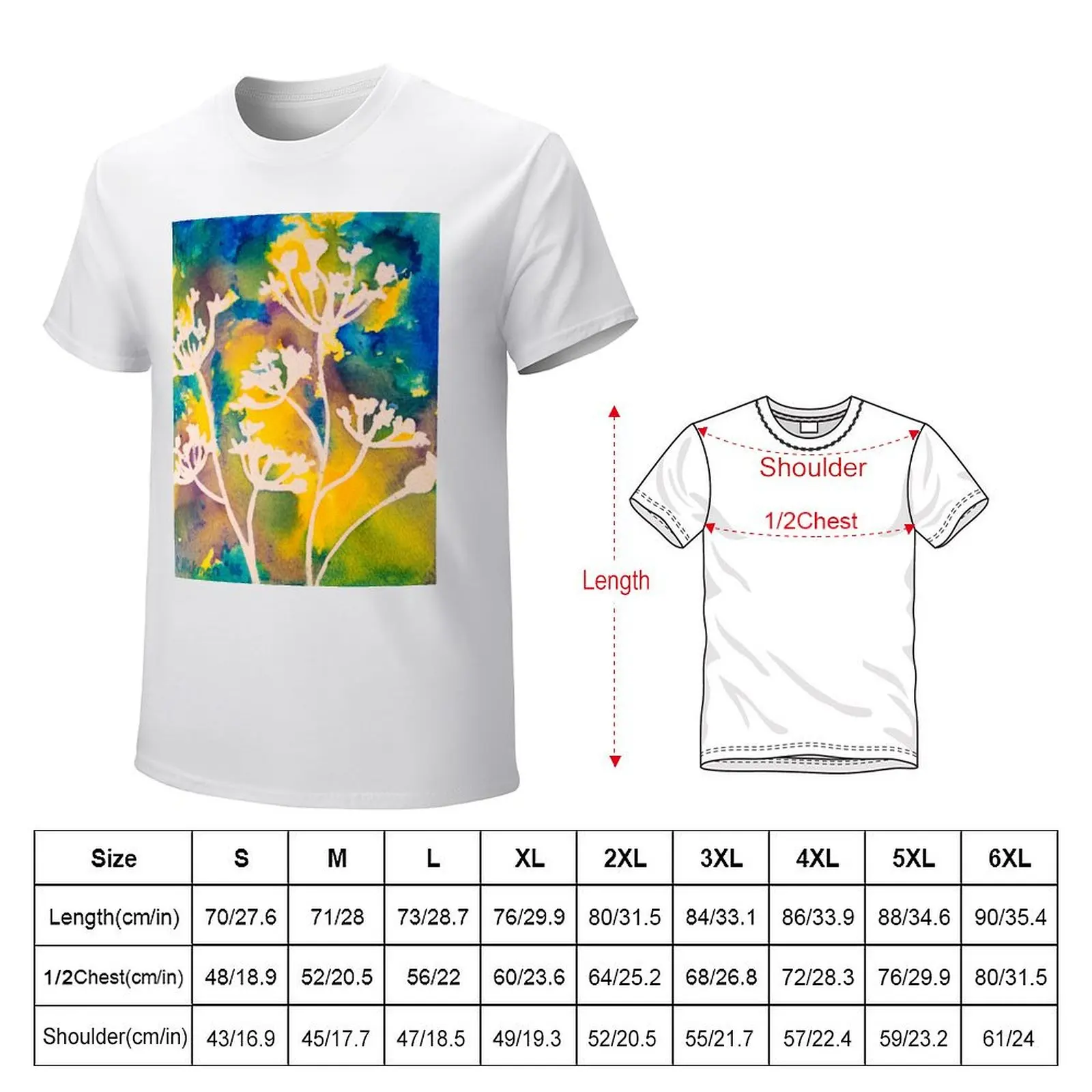 Cow Parsley Abstract Silhouette T-Shirt sports fans korean fashion blacks summer top mens cotton t shirts