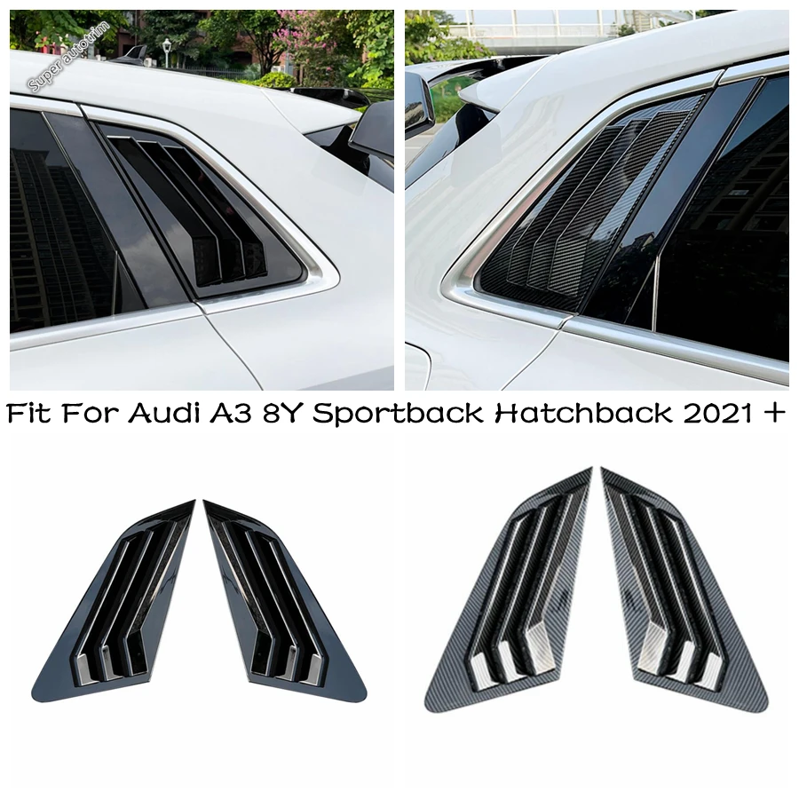 Rear Quarter Window Louver Shutter Blinds Shade Cover Trim Exterior Accessories For Audi A3 8Y Sportback Hatchback 2021 - 2024