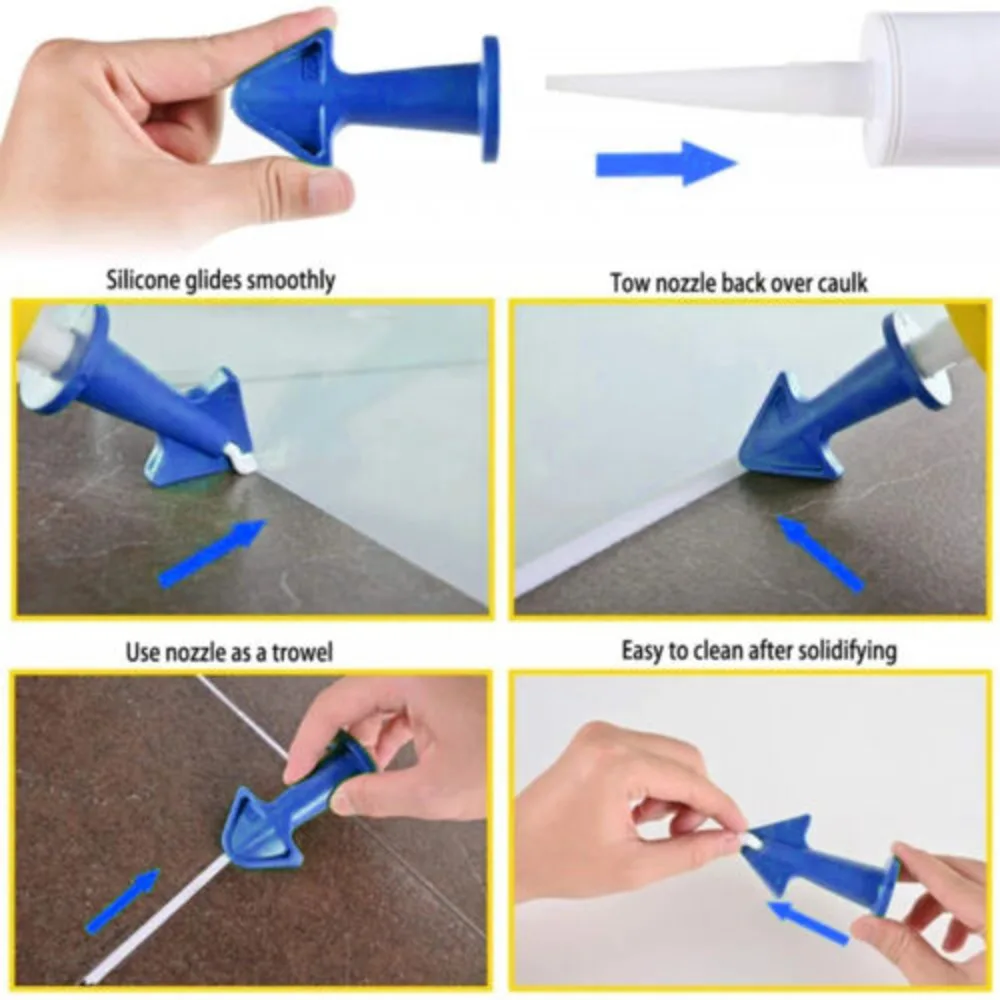 15PCS Blue Silicone Sealant Remover Spreader Finish Kit Tool Caulk Tile