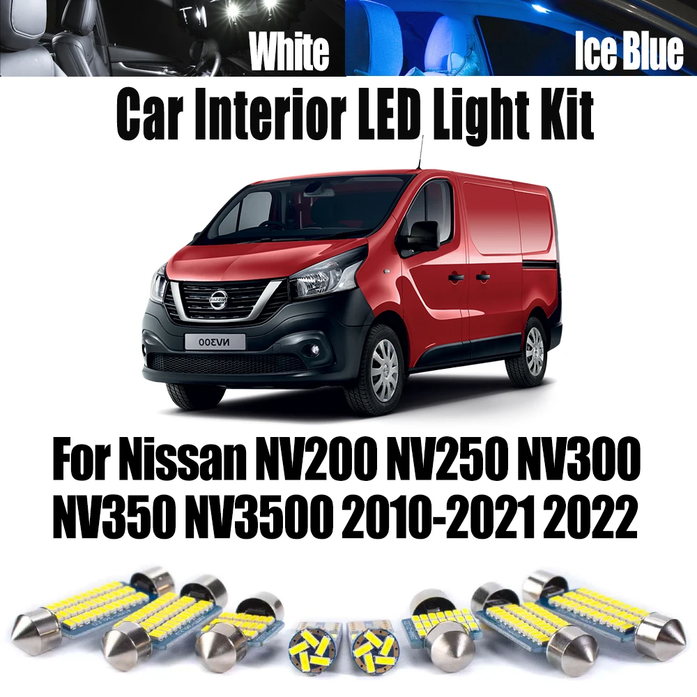 Car Reading Bulb Canbus Accessories LED Interior Trunk Plate Light Kit For Nissan NV200 NV250 NV300 NV350 NV3500 2010-2021 2022