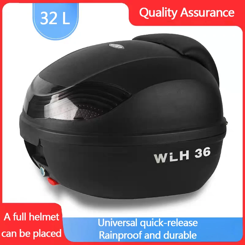 A 32-Liter Motorcycle Trunk with a Large Capacity and Multi-Functional Waterproof Backup Storage Box That Can Hold a Full Helmet