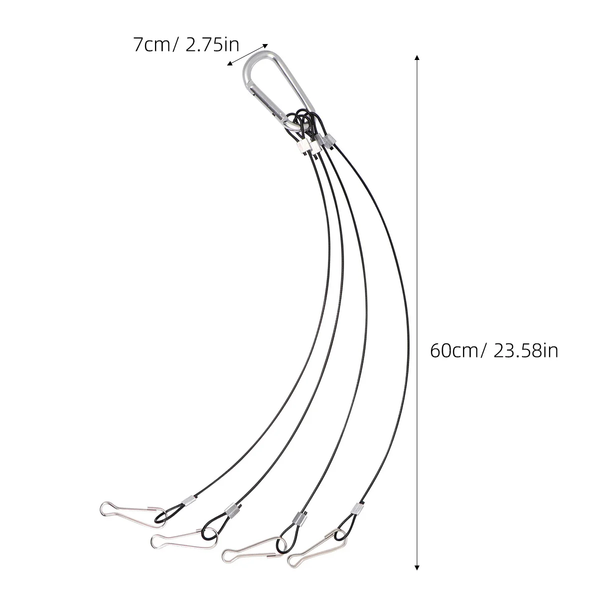 4Pcs Grow Light Hanging Wire Rope 2Mm 500Mm High Grade Steel Support for Plant LED Light Fixtures Hydroponics Grow Room