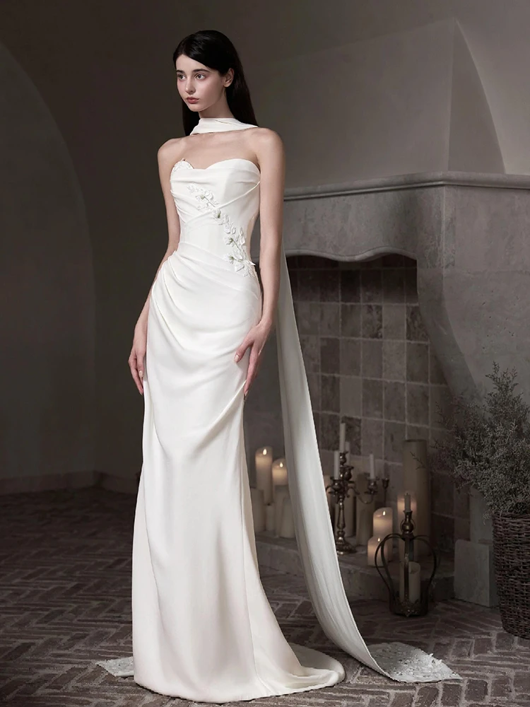 

Ele Bride Long Dr Роскошный коврик для свадебного платья с высокой талией, настраиваемый для помолвки, банкета, церемонии входа