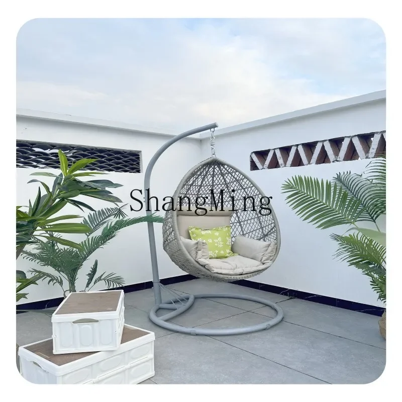 FG المنزلية كسول كرسي مهد داخلي كرسي معلق في الهواء الطلق سلة معلقة كرسي الروطان #4