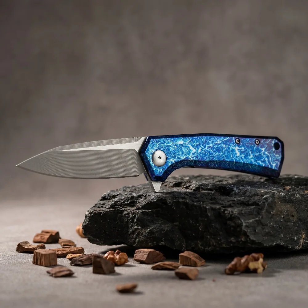 

0808 Portable TC4 Titanium Alloy Handle Folding Knife Lightweight Stainless Steel Blade Perfect for Camping & Daily Use