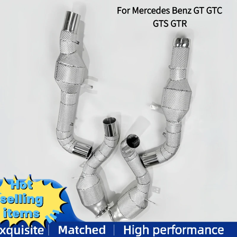 

High-end Cast Downpipe Exhaust for Mercedes Benz GT GTC GTS GTR with OPF Stainless Exhaust Pipes Header No Engine Failure Light