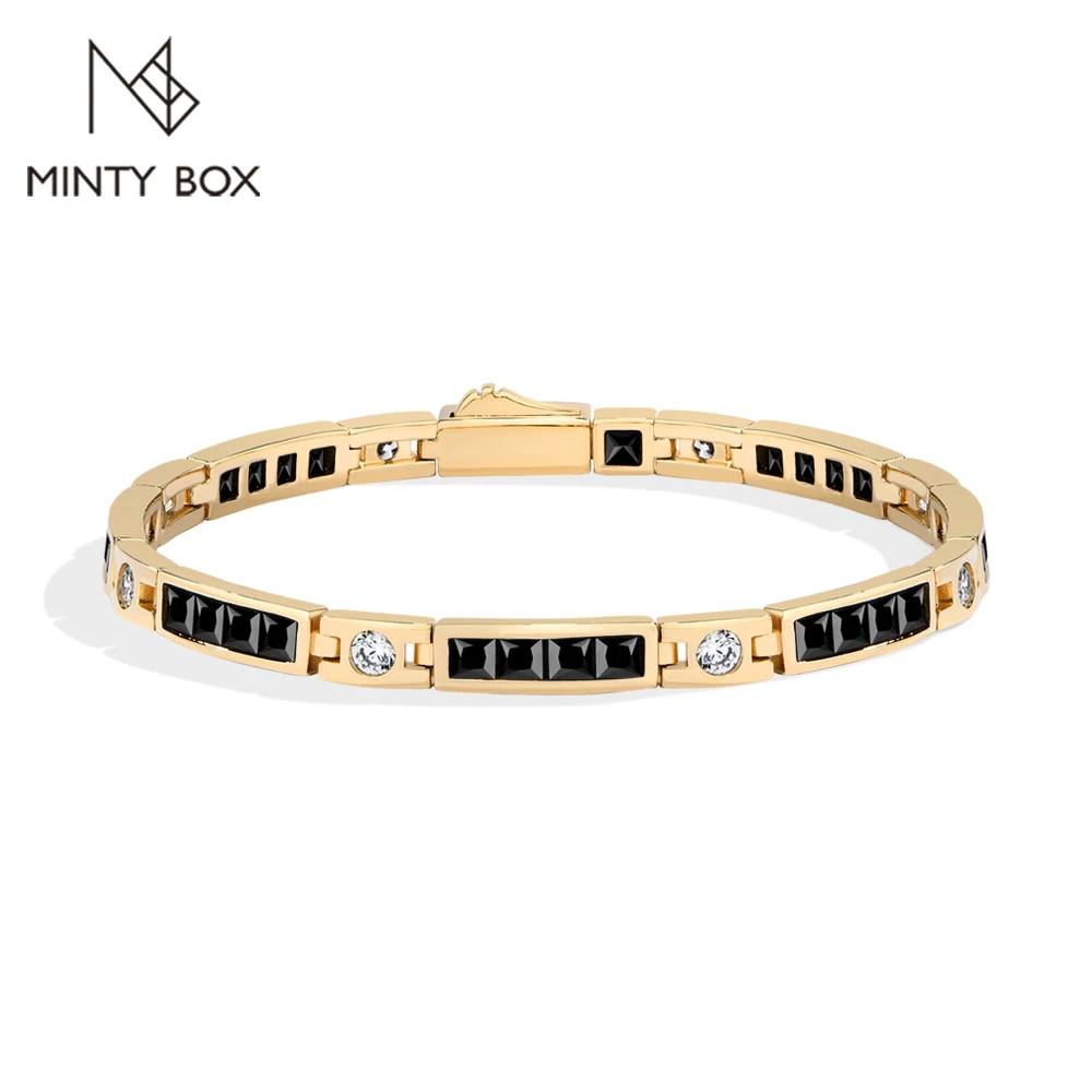 

Браслеты MINTYBOX с позолотой 18 карат, шпинелем и кубическим цирконием для женщин, браслет из серебра S925 с выращенными в лаборатории бриллиантами, роскошные ювелирные украшения, подарки для нее