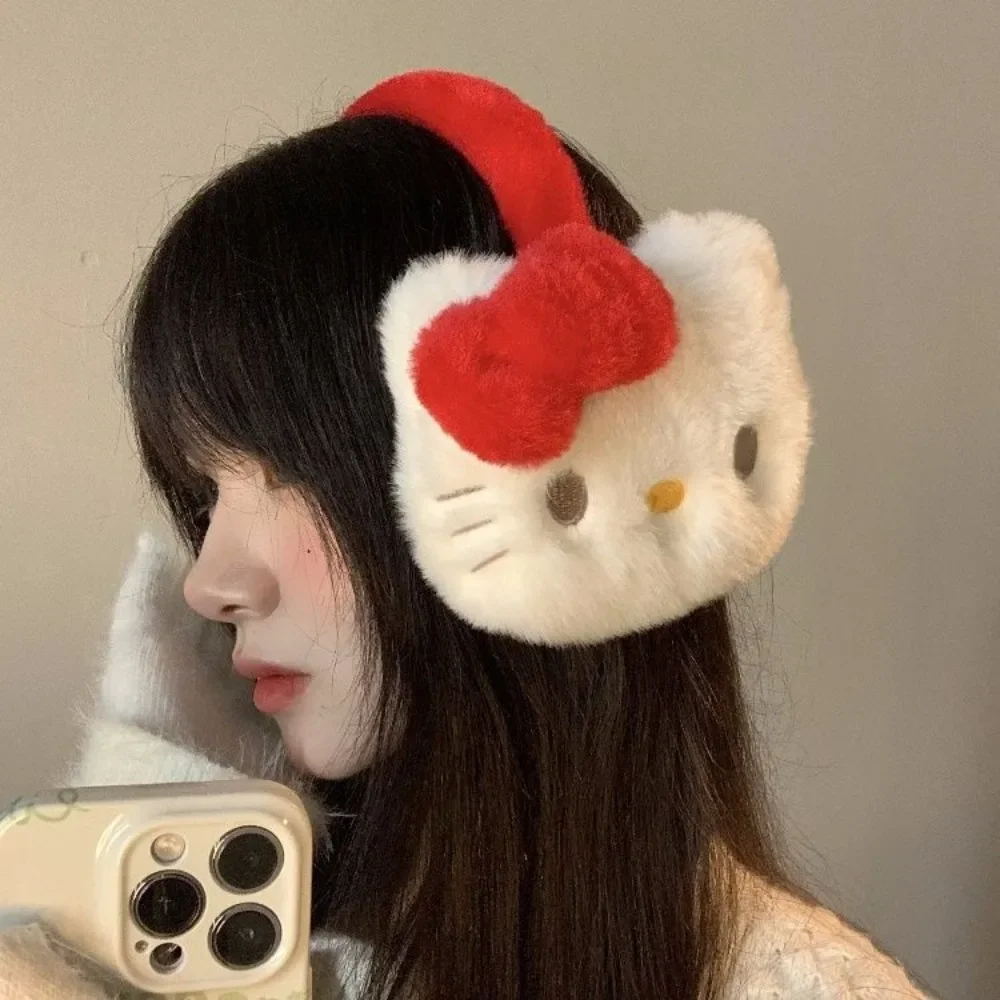 Miniso Hello Kitty Eartips Cute Soft Plush Warm Eartips Winter New Cartoon Dopamine Outdoor Cycling Cold Proof Ear Pack