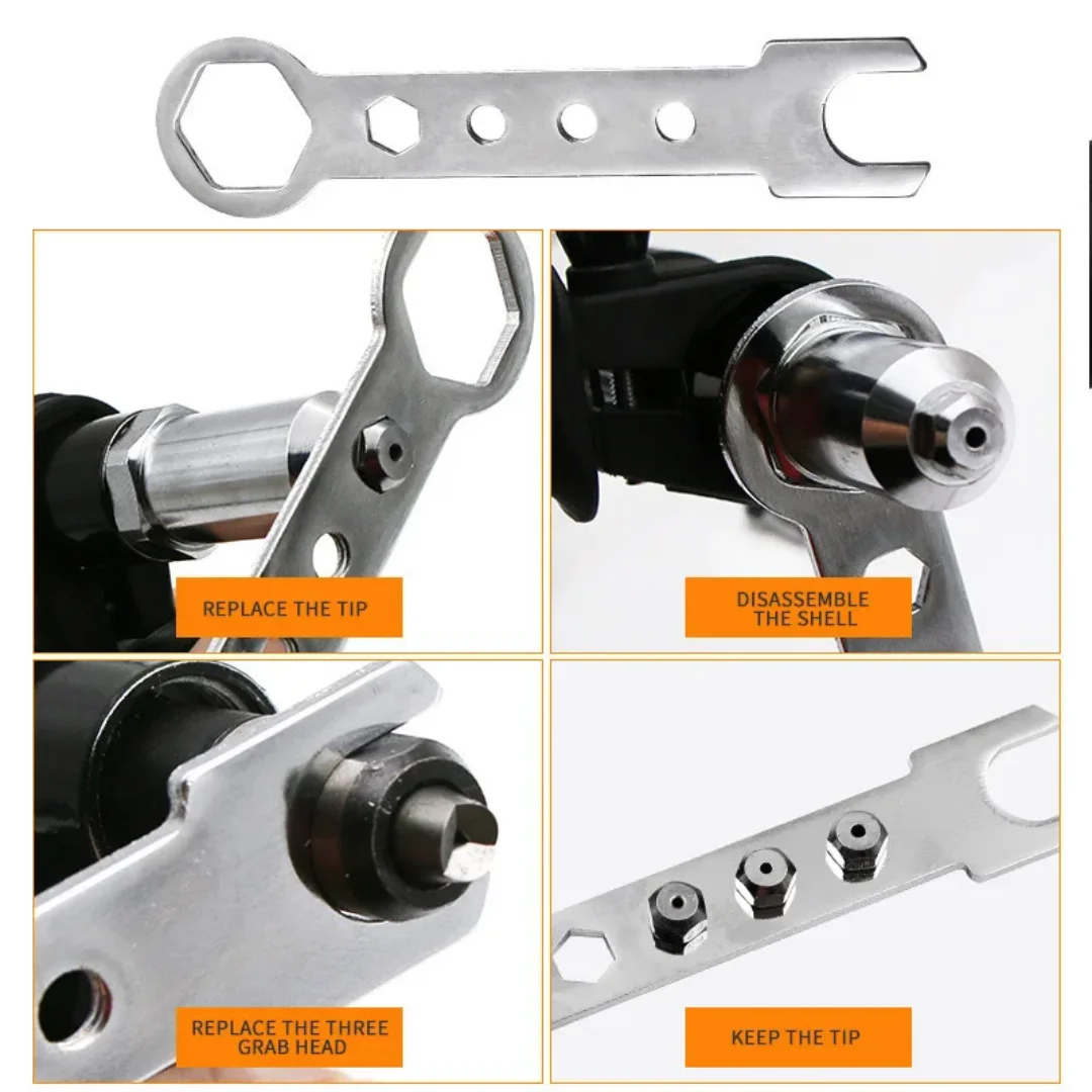 Pistola Rivettatrice Elettrica Professionale, Accessori per Estrazione Nuclei, Adattatore per Trapano Rivettatore Senza Fili, Utensili per Inserto Dadi
