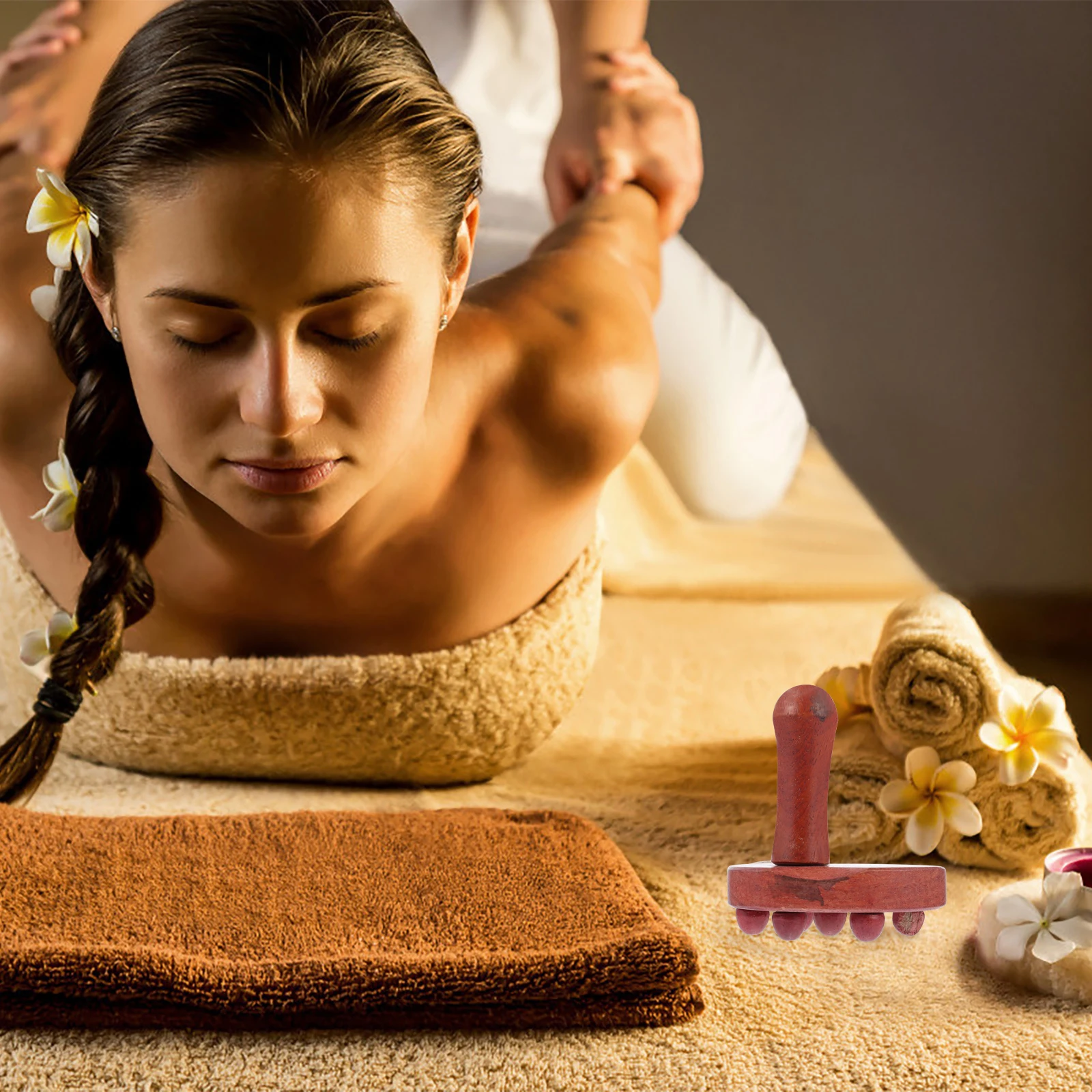 

Wooden Massager Healthy Materials Durable Simple Body Massager Full body Massage Device Foot Shape Massage Comfortable Rounded