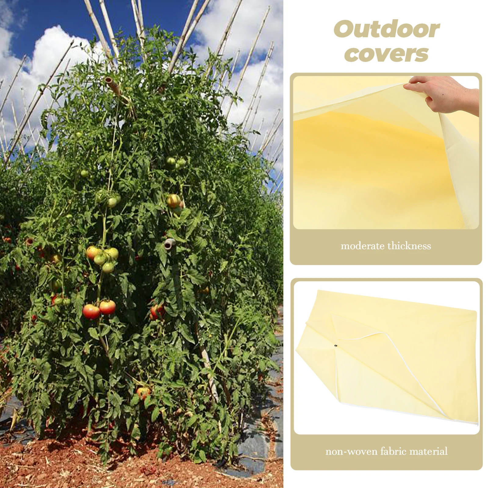 

Thickened Plant Frost Cover Non-Woven Fabric Drawstring Outdoor Plant Protection Bag Frost Protection for Garden Greenhouse