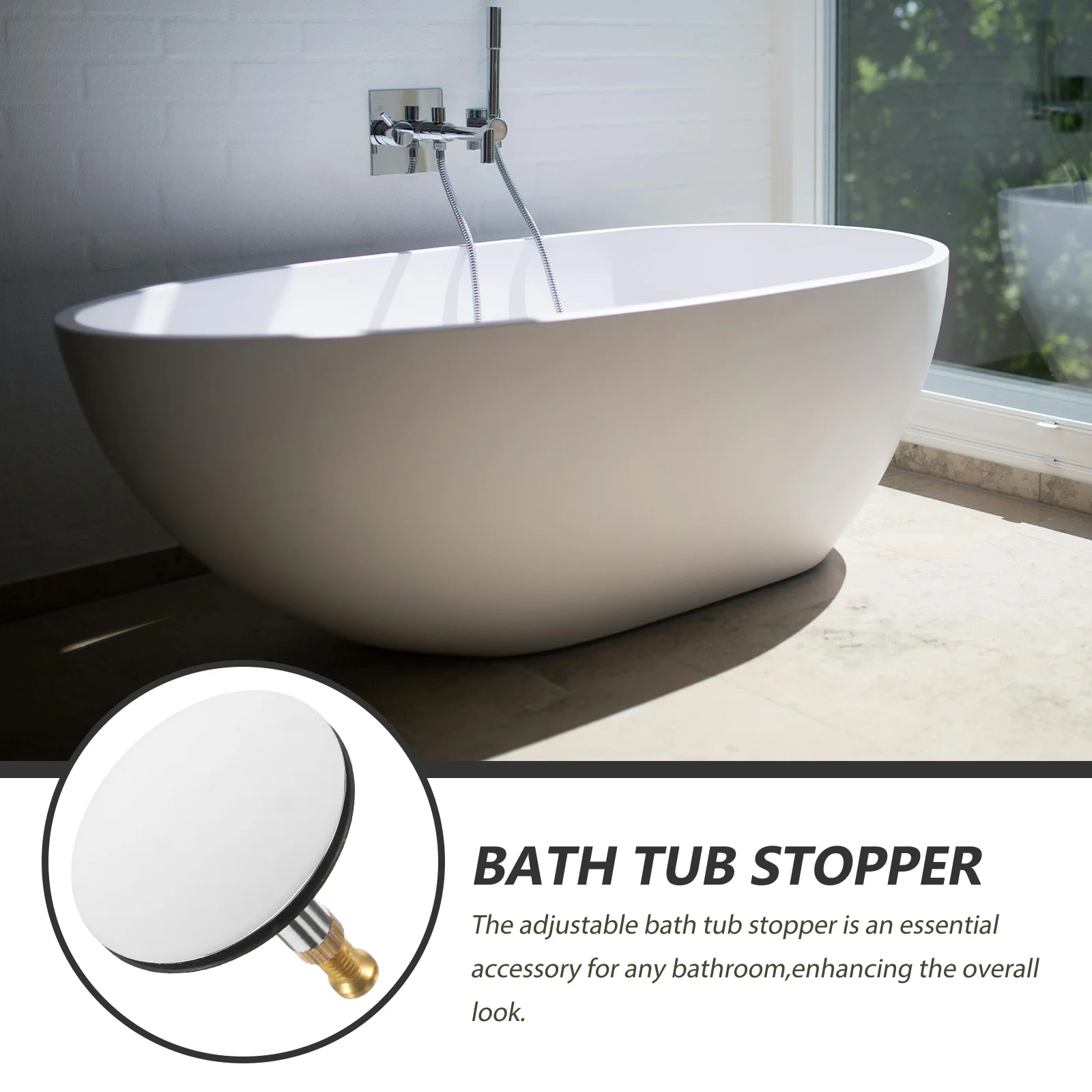 Tappo per vasca da bagno regolabile rotante Tappo di scarico Vasca in rame Accessori da bagno di ricambio Guarnizione di scarico per vasca da bagno Tappi per vasca da bagno