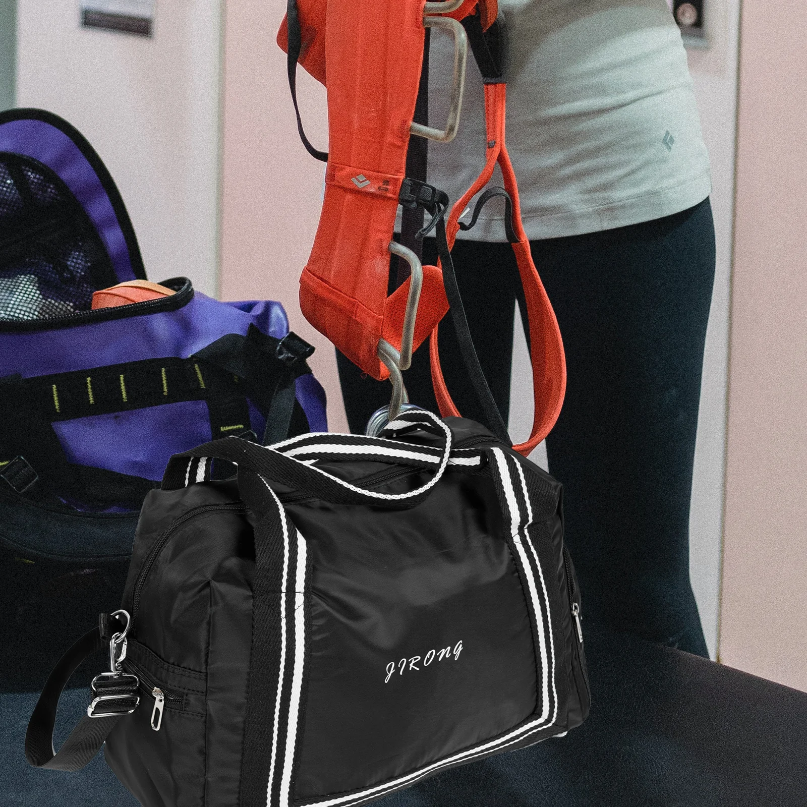 حقيبة سفر من القماش الخشن سعة 25 لتر، حقيبة رياضية محمولة ذات سعة كبيرة للرجال والنساء، منظمة لرحلات السباحة واليوجا وعطلة نهاية الأسبوع #1