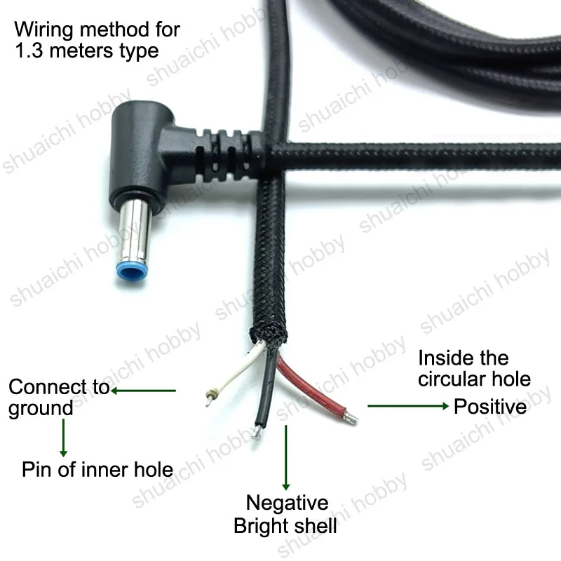 Cabo de dados de soldagem de 3 núcleos, 1.1m/1.3m, dc 4.5x3.0mm, conector de fonte de alimentação, pino interno para adaptador de laptop hp, cabo de carregador, 1 peça