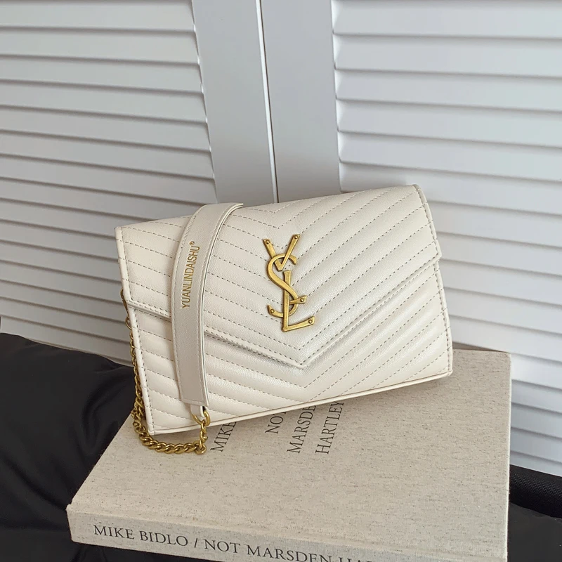 Bolso de mano de cuero de marca de lujo para mujer, bolso cruzado estilo mensajero de diseñador famoso, clásico y elegante