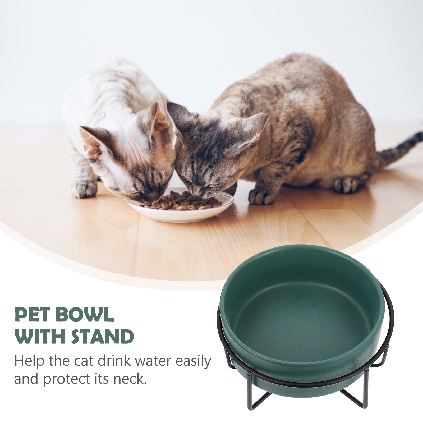 

1 set Cat Bowl Dog Bowl Premium Ceramic Pet Feeder Non-Slip Food Water Dish For Puppy Kitten Pet Supplies Hygienic Eating Set