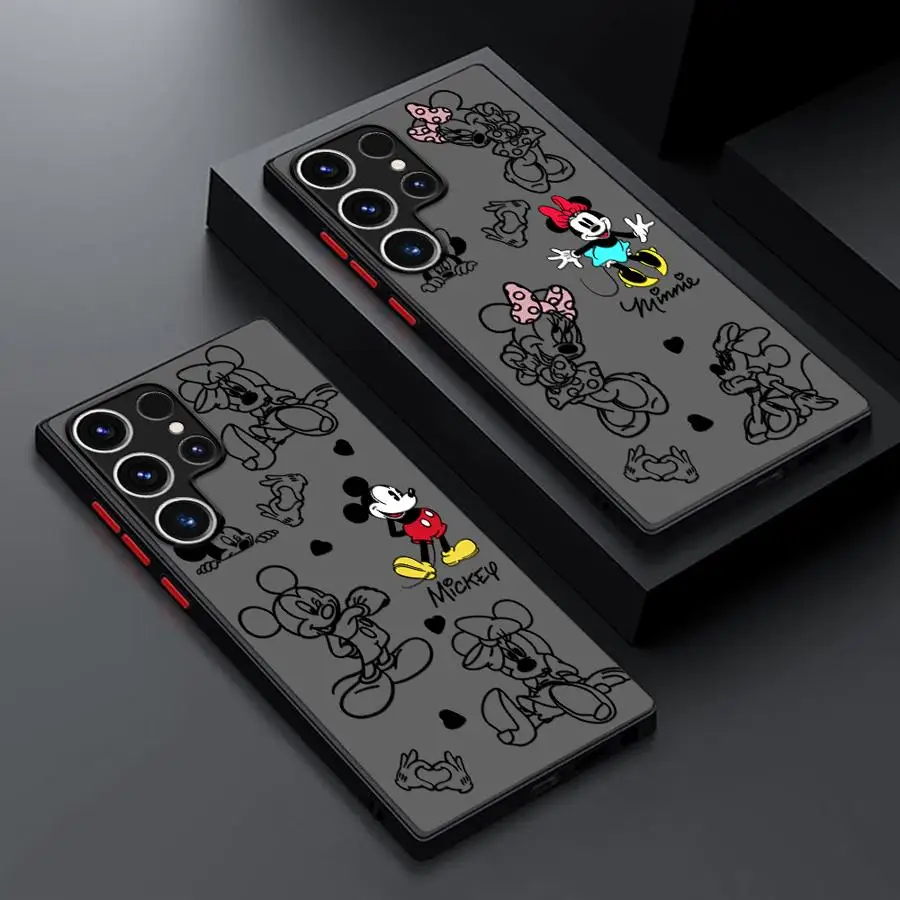 Funda para teléfono Samsung Galaxy S26 S23 FE S20 S24 Plus S25 Ultra S22 S21 Note 20 10+, diseño de Mickey y Minnie