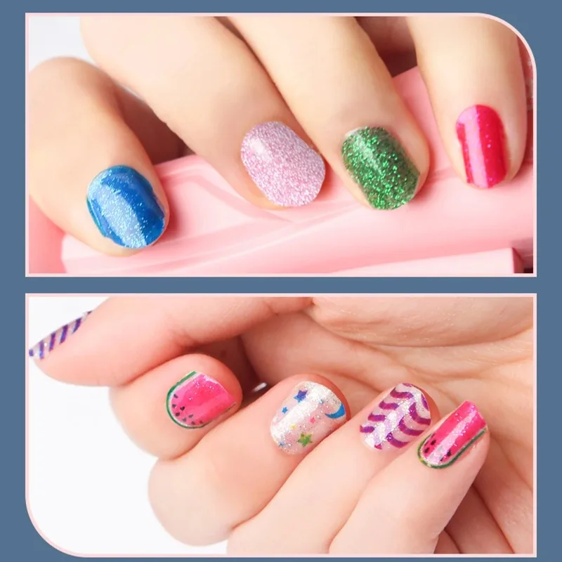 Juguetes de maquillaje, máquina de uñas para niños, maquillaje de princesa para niñas, juego de pegatinas para decoración de uñas DIY, juguetes de decoración