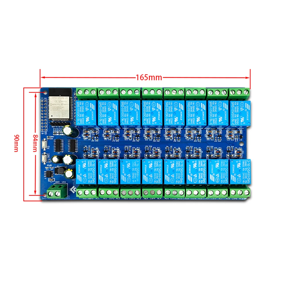 Imagem -03 - Placa de Desenvolvimento do Módulo de Relé para Casa Inteligente Placa de Desenvolvimento Secundário Esp32-wroom 16 Way dc 5v12v Esp32