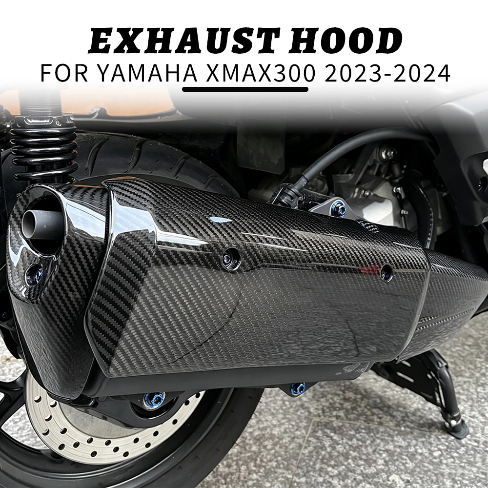 For YAMAHA Xmax 300 Xmax300 2023 2024 100% Carbon Fiber Motorcycle Scooter Fairing Side Rear Panel Cover Exhaust Hood