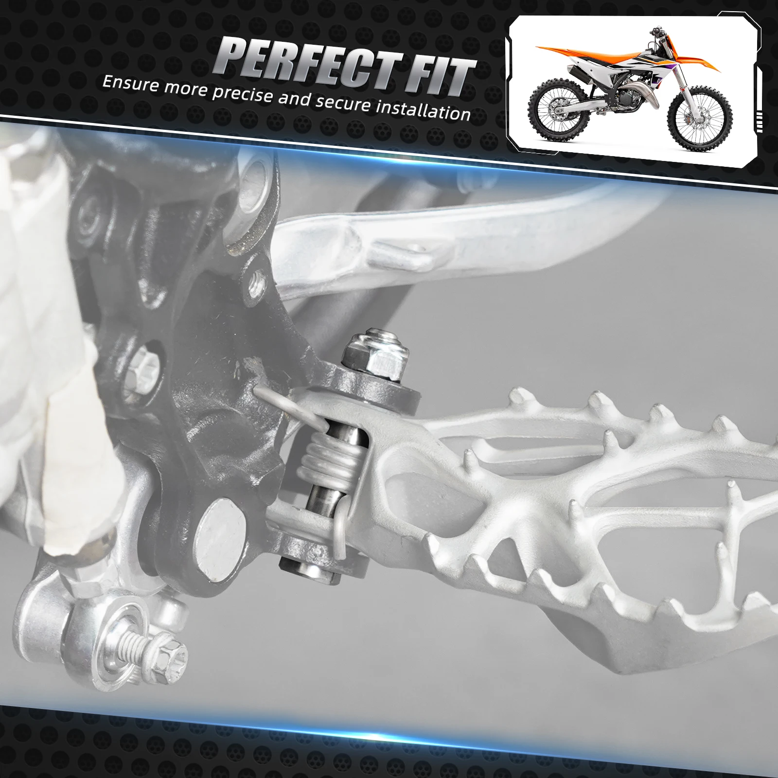 For KTM 2024 EXC 300 Forged Aluminum Foot Pegs FootRest Footpegs Rests EXCF 350 450 XCW 500 2024 SX 125 SXF 450 XC XCF 2023-2024